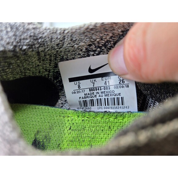 Nike Free RN Flyknit Shoes Men\'s 8 Black White Oreo Running Athletic Sneakers main image 5